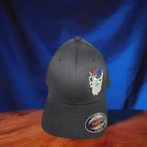 Angery American Hat Fitted with Red, White, and Blue Logo